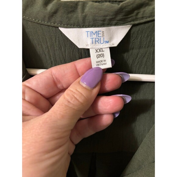 Time and Tru Women's Plus Button Down Shirt Dress with Belt, Size XXL 20 - Picture 5 of 5